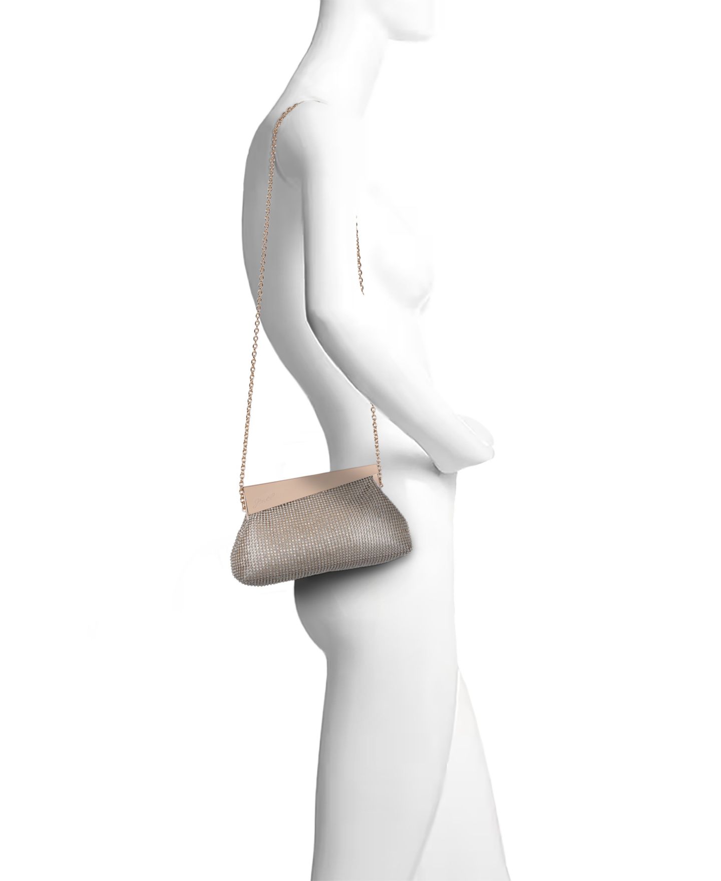 Женский клатч Jewel Badgley Mischka Ivy Asymmetric Crystal Pouch Clutch, цвет: Золотой — фото 3
