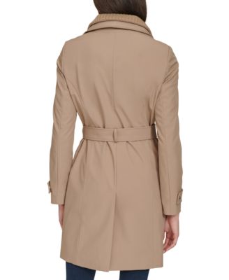 Petite Belted Long-Sleeve Wrap Coat