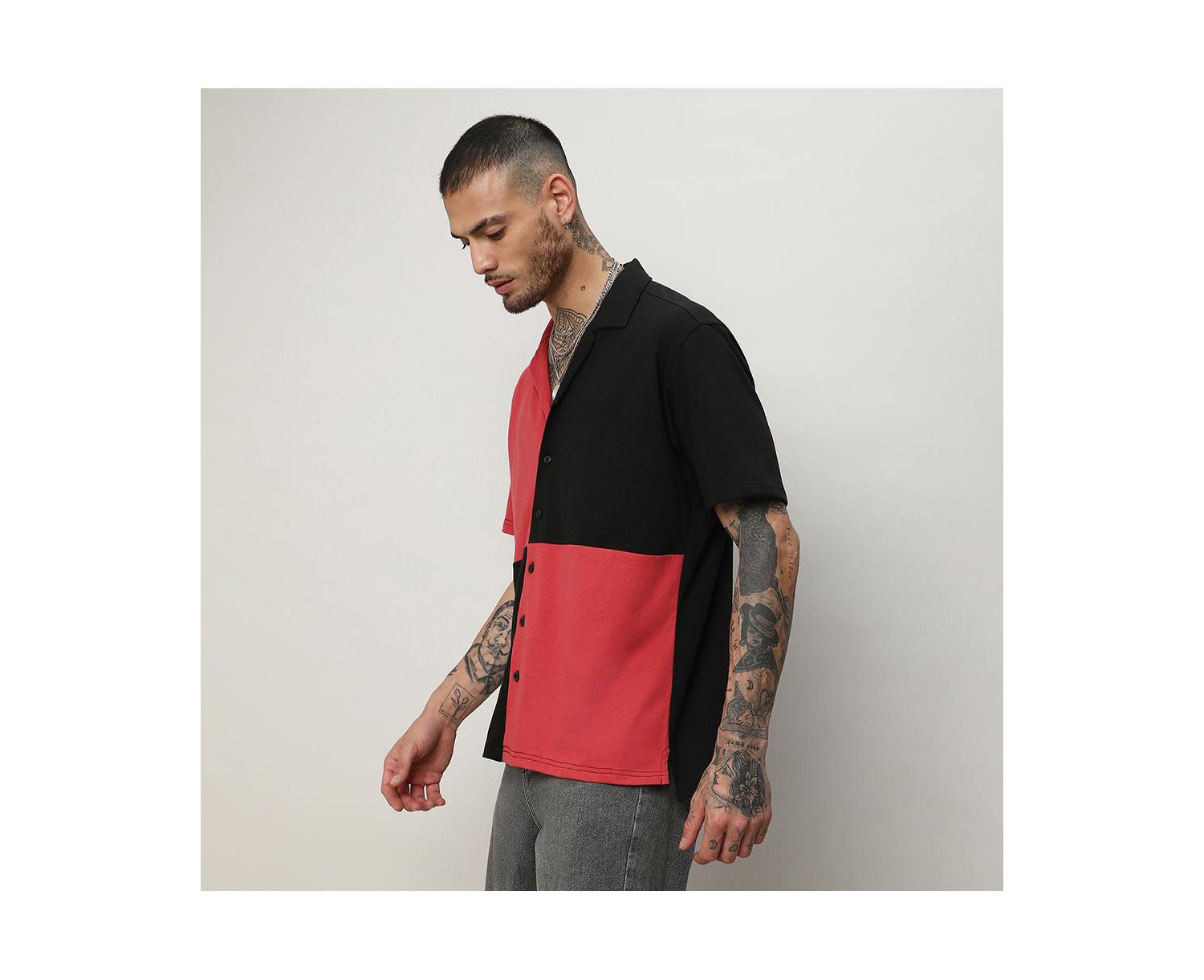 Men's Crimson Red & Jet Black Maxi Checkers Shirt