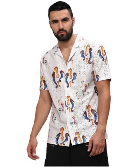 Мужская рубашка Cahoot Campus Sutra Multicolour Mesh Seahorse, цвет: Белый