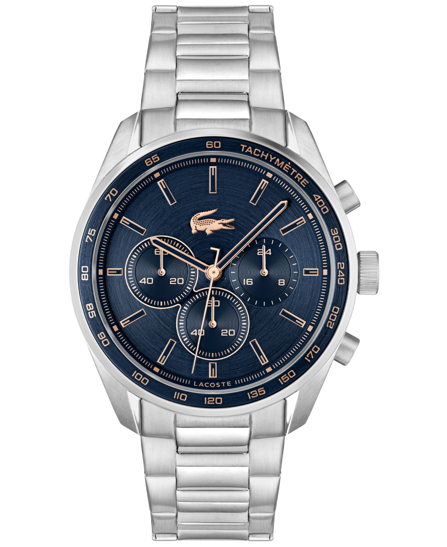 Мужские часы Lacoste Boston Silver Stainless Steel Watch 42mm — фото 1