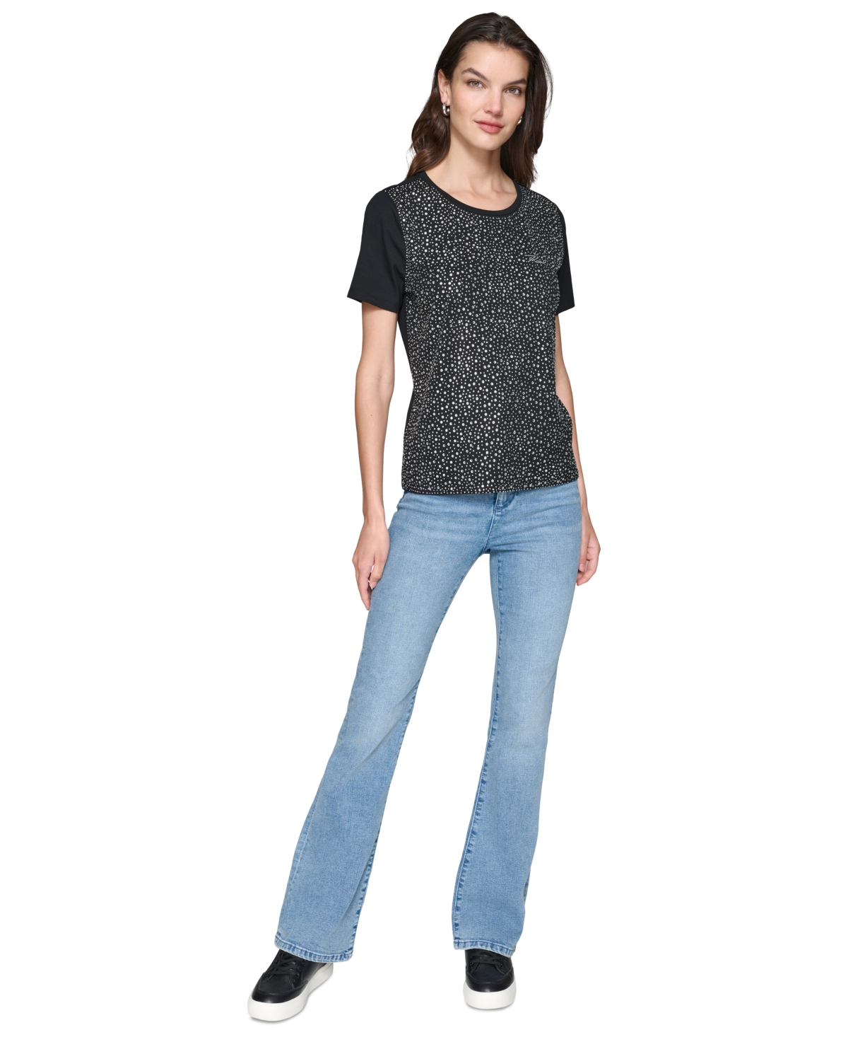 Karl Lagerfeld Paris Women's Rhinestone-Embellished T-Shirt