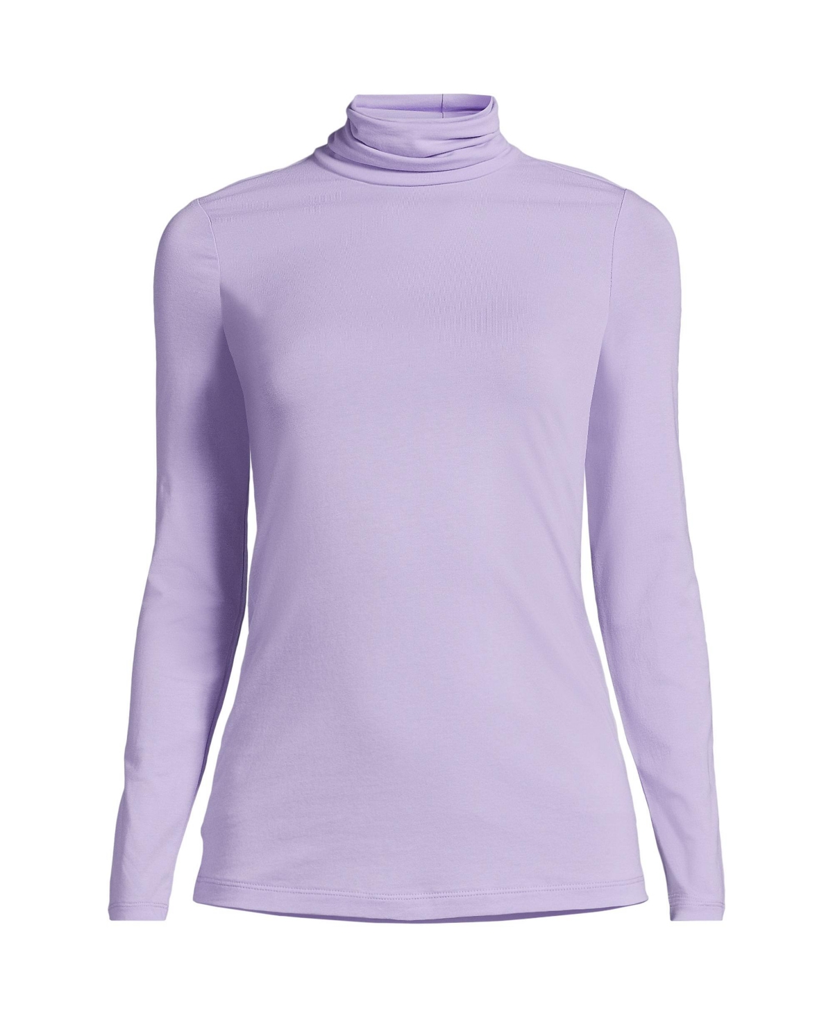 Lands' End Women's Tall Lightweight Jersey Skimming Sleeve Turtleneck