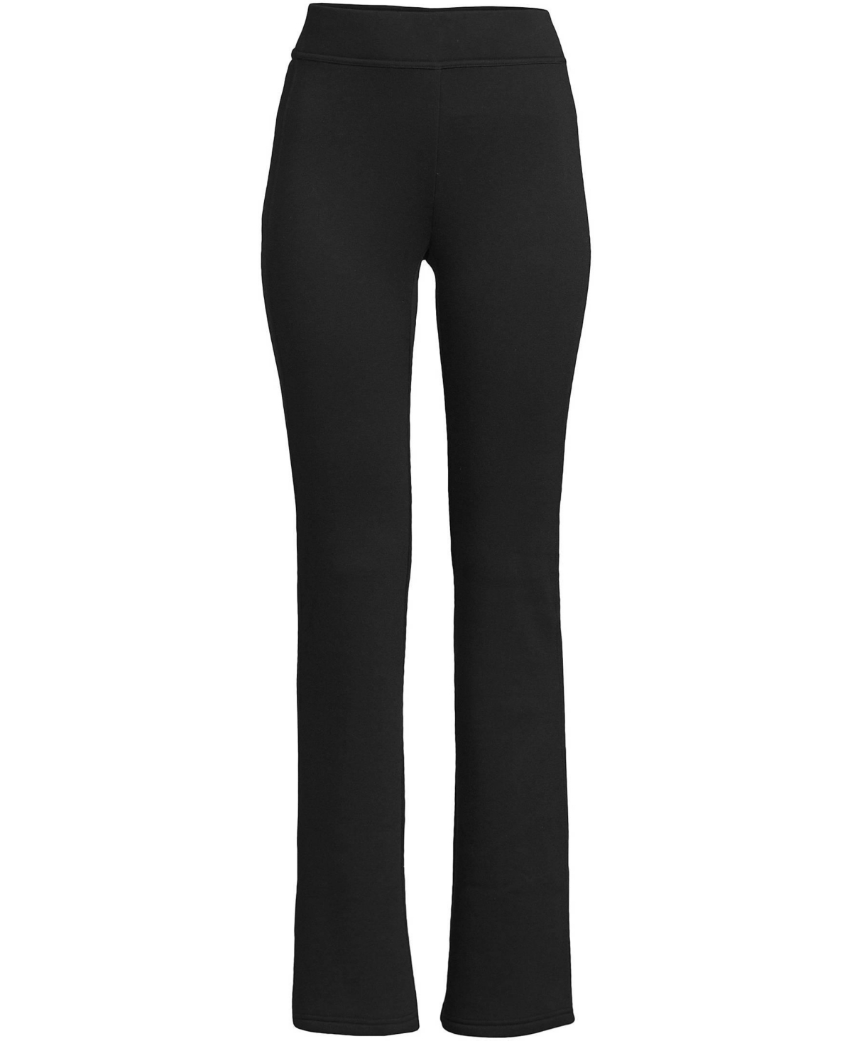 Lands' End Petite High Rise Serious Sweats Fleece Lined Pocket Bootcut Pants