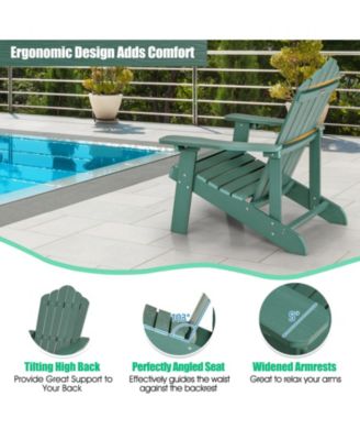 Weather Resistant HIPS Outdoor Adirondack Chair with Cup Holder