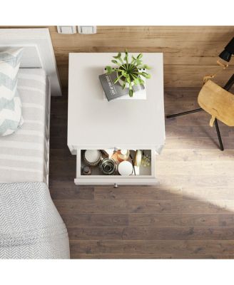 Mid-Century Wooden Multipurpose End Table with 2 Storage Drawers