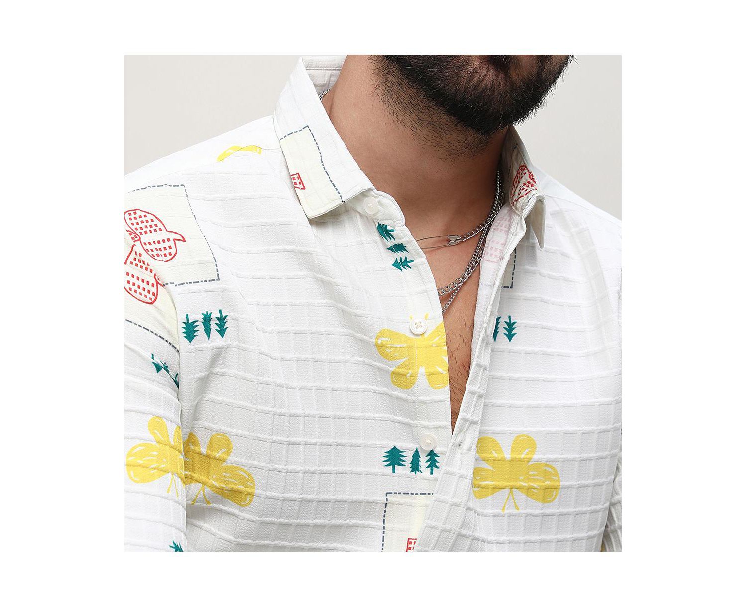 Men's Chalk White Butterfly Pine Shirt