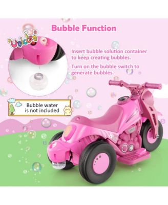 6V Kids Electric Ride on Motorcycle with Bubble Maker and Music