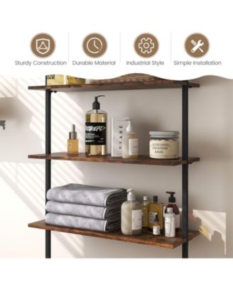 4-Tier Industrial Ladder Bookshelf with Metal Frame