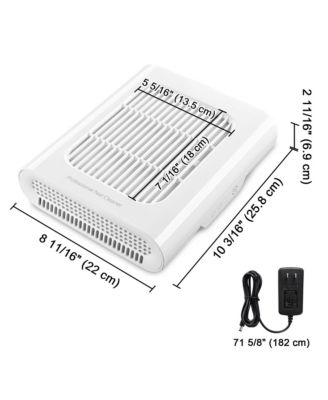 24W Nail Dust Collector Vacuum Cleaner Nail Vacuum Fan Nail Suction Dust Extractor with Reusable Filter for Nail Salon, Nail Artists, Nail Art Enthusiasts