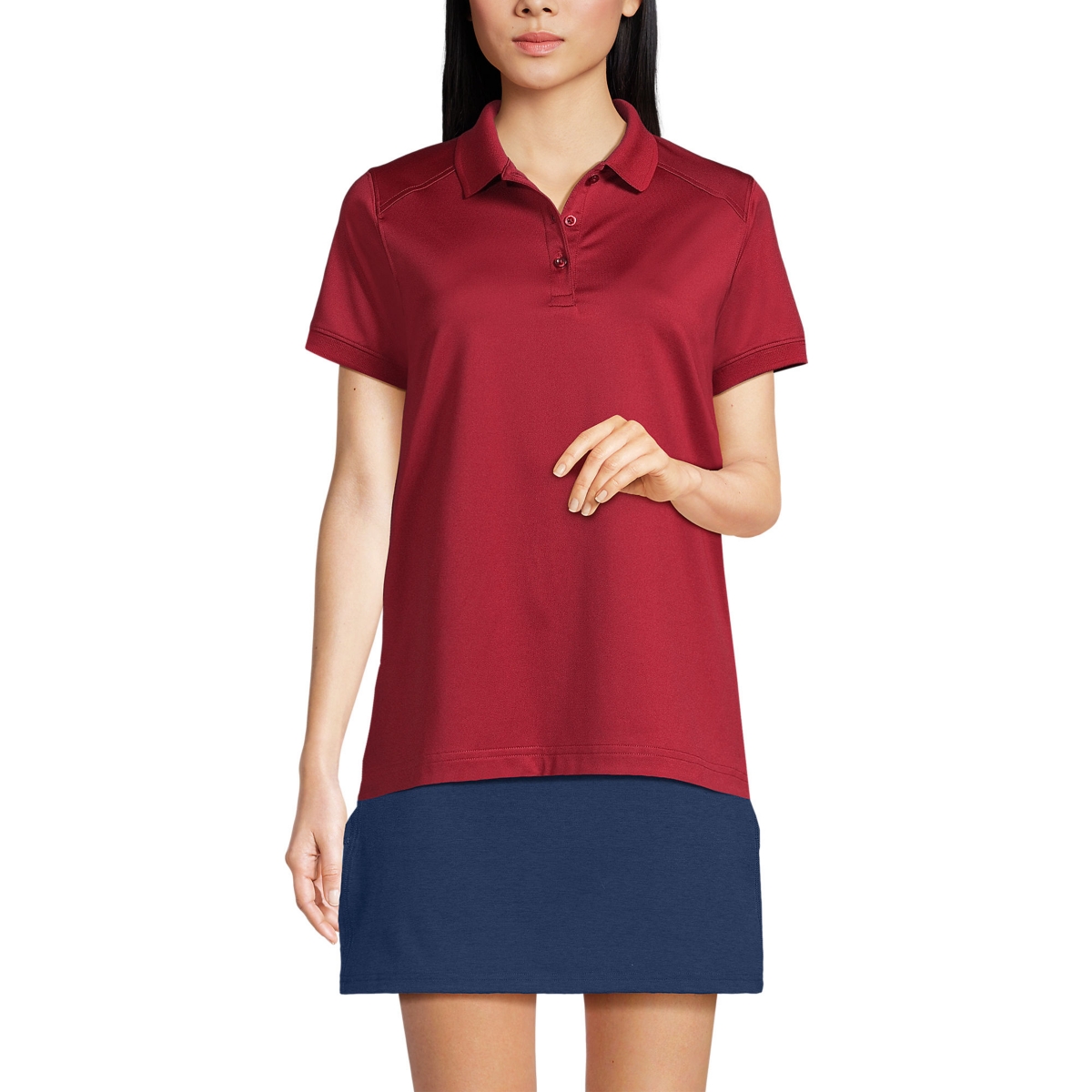 Lands' End Women's School Uniform Short Sleeve Rapid Dry Polo Shirt