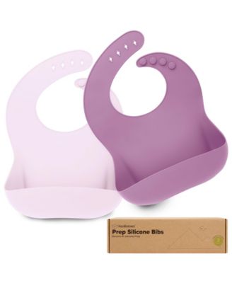2-Pack Silicone Bibs For Babies, Food Grade Silicone Baby Bibs for Eating, Feeding, Toddler Bibs, Boys, Girls
