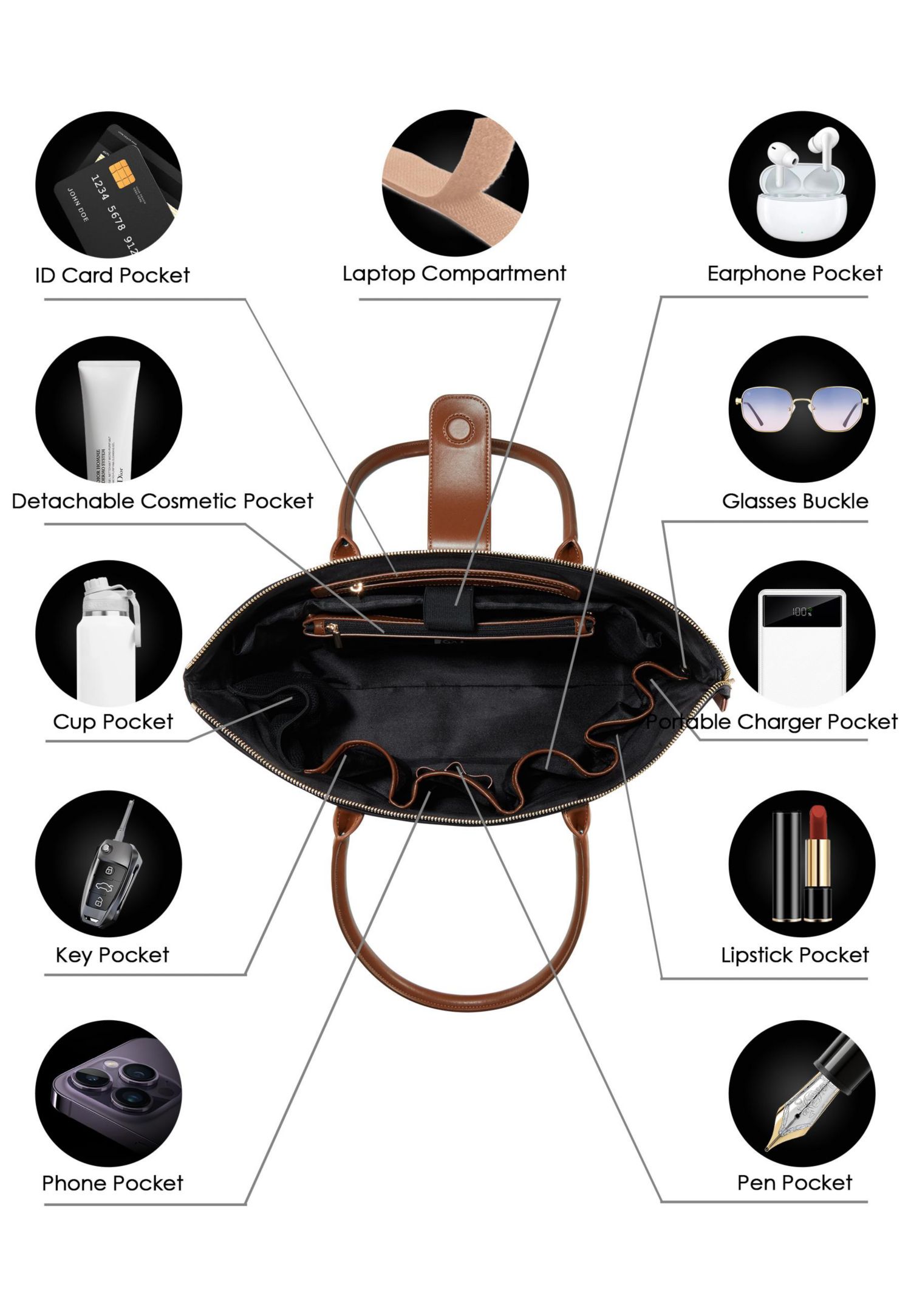 Women's Tote Nylon Top Zip Medium Lifestyle Bag - Bags for Women by Eve Victoria Hyde