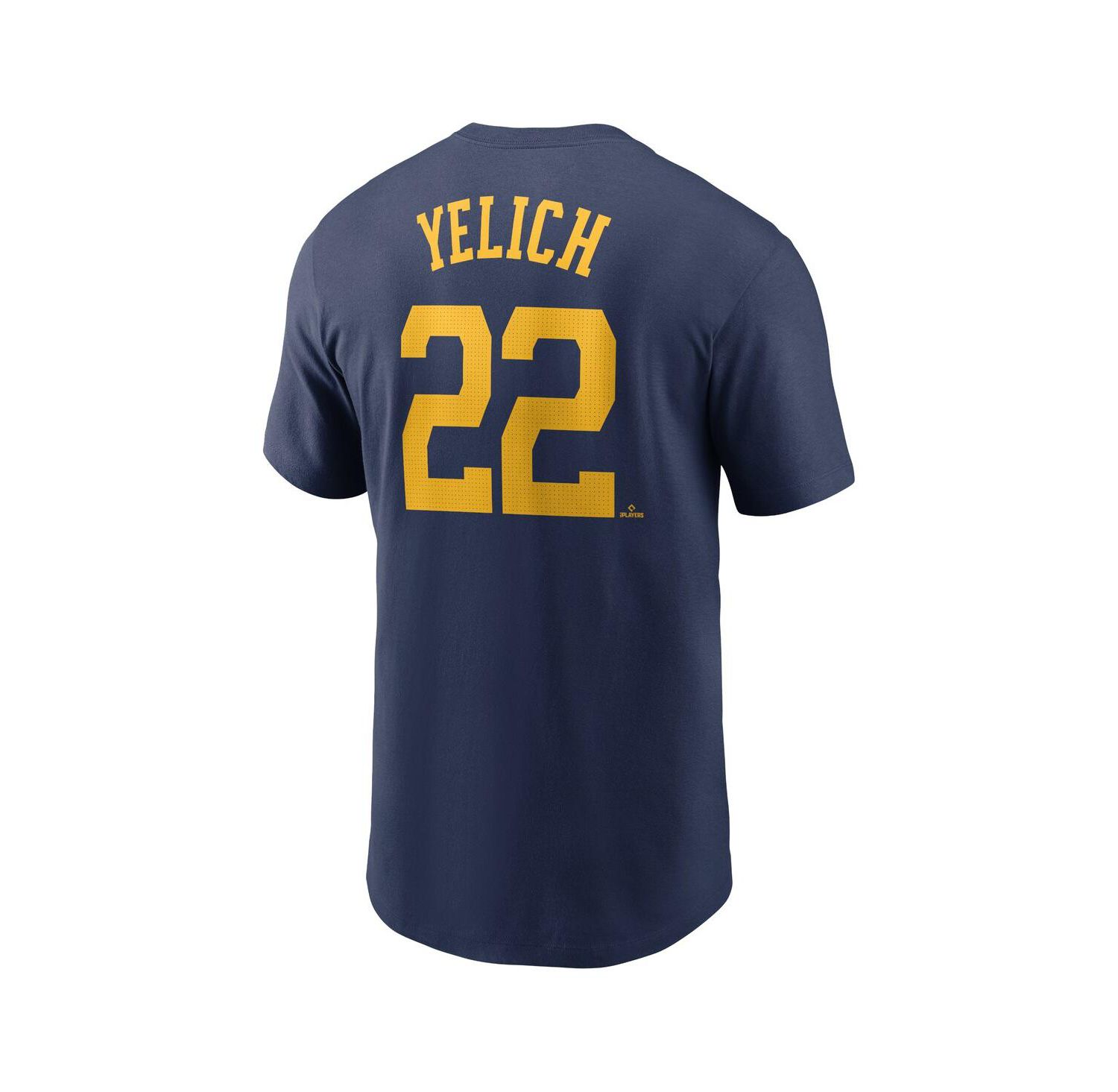 Men's Christian Yelich Navy Milwaukee Brewers Fuse Name & Number T-Shirt