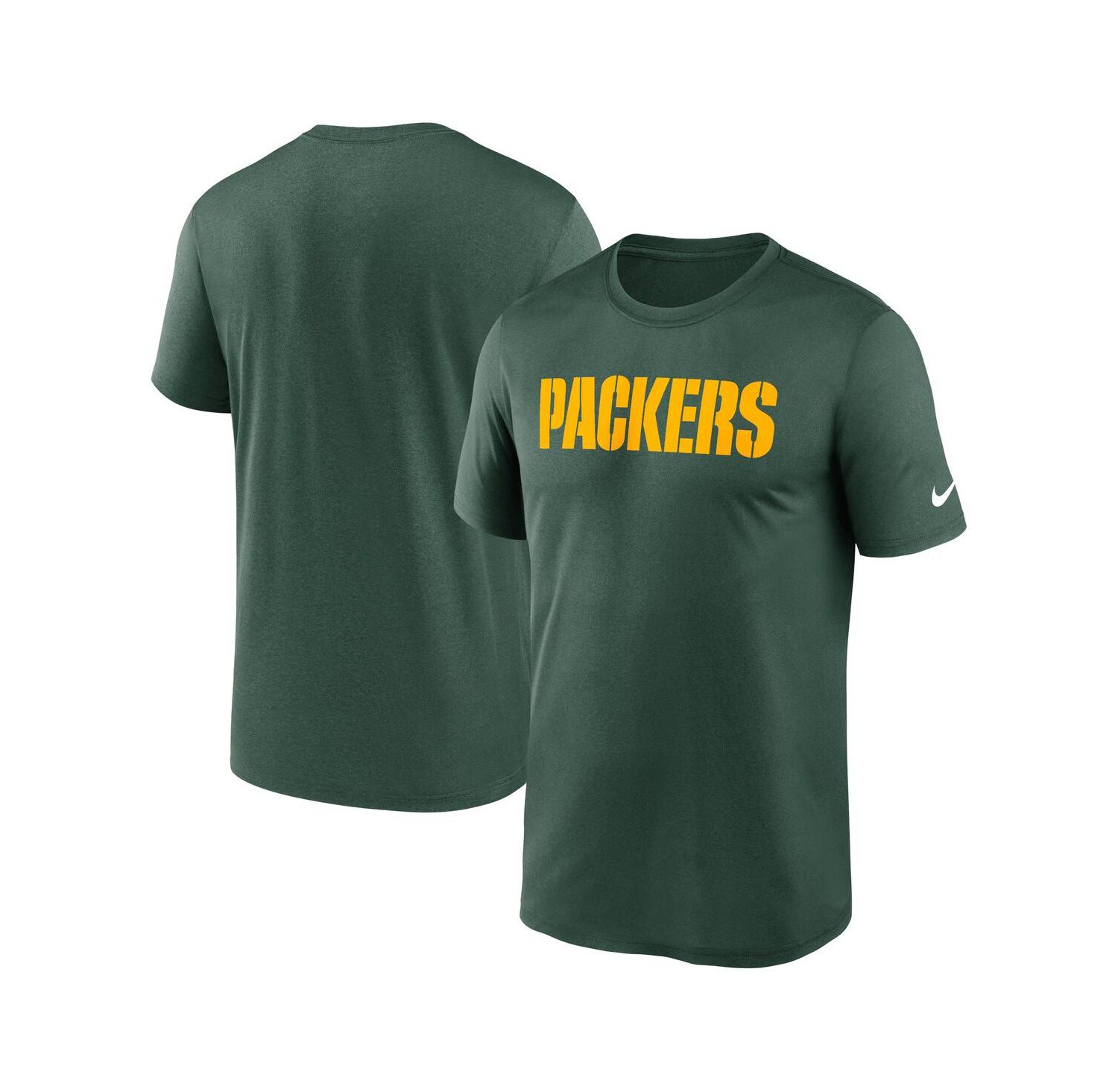 Men's Green Green Bay Packers Primetime Legend Wordmark Performance T-Shirt