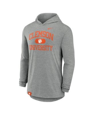 Men's Heather Gray Clemson Tigers Blitz Hoodie Long Sleeve T-Shirt