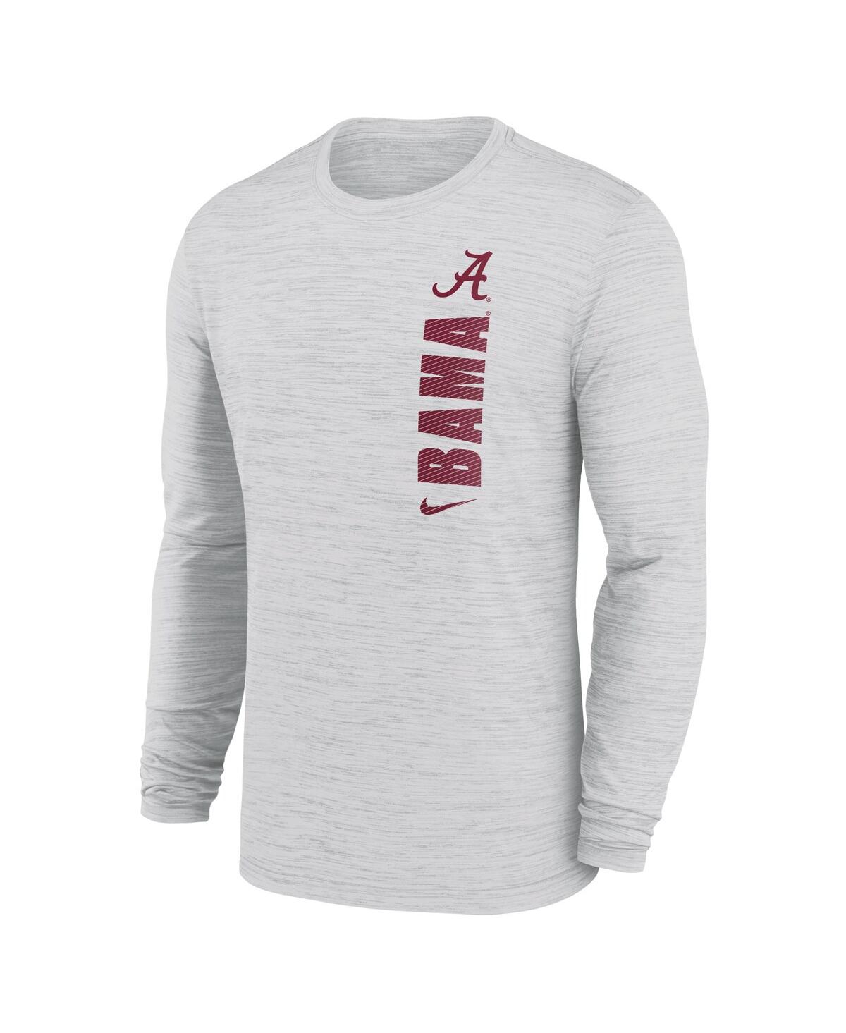 Nike Men'sAlabama Crimson Tide 2024 Sideline Velocity Performance Long Sleeve T-Shirt - White