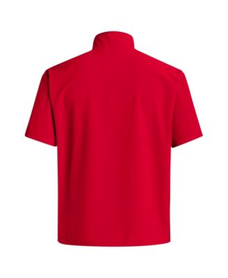 Men's Scarlet Nebraska Huskers Coaches Sideline Half-Zip Short Sleeve Jacket