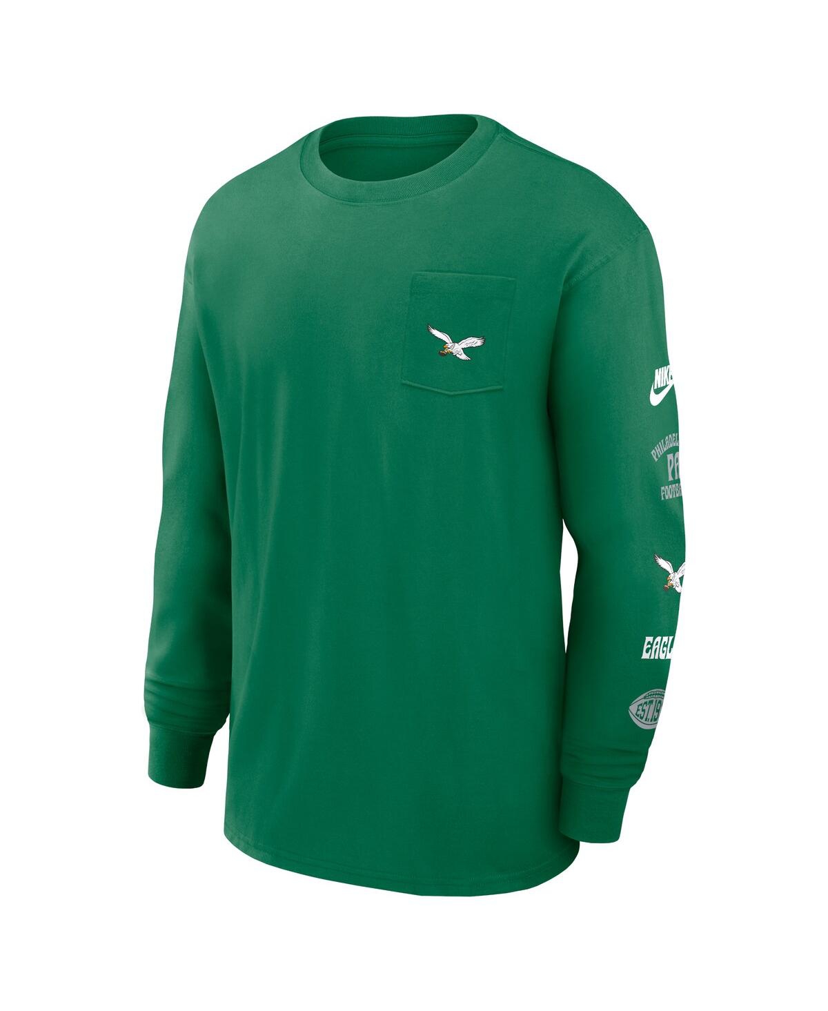 Nike Men'sPhiladelphia Eagles Rewind Heavy Max 90 Pocket Long Sleeve T-Shirt - Green