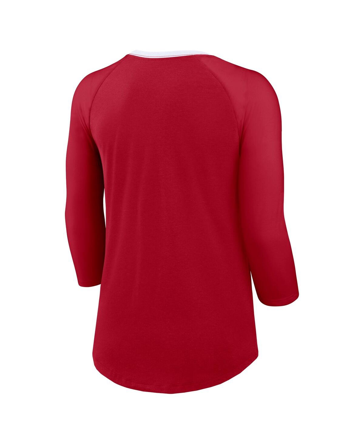 Nike Women's Scarlet San Francisco 49ers Raglan 3/4 Sleeve T-shirt In Scarlet,red