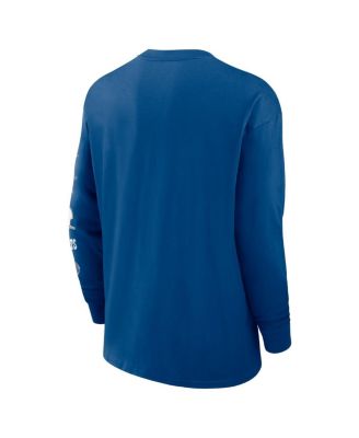 Men's Blue Indianapolis Colts Rewind Heavy Max 90 Pocket Long Sleeve T-Shirt