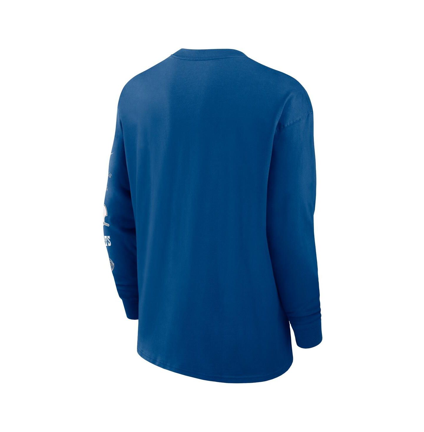 Мужская футболка Nike Blue Indianapolis Colts Rewind Heavy Max 90 Pocket Long Sleeve — фото 2