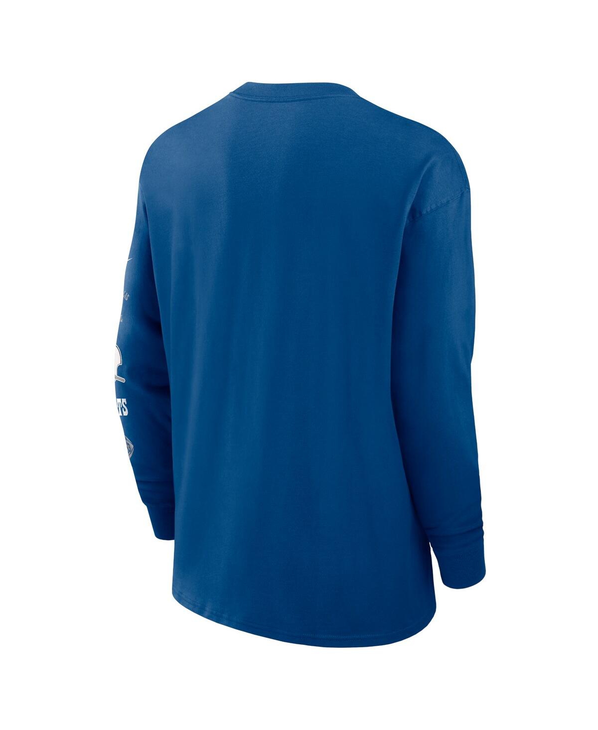 Nike Men'sIndianapolis Colts Rewind Heavy Max 90 Pocket Long Sleeve T-Shirt - Blue