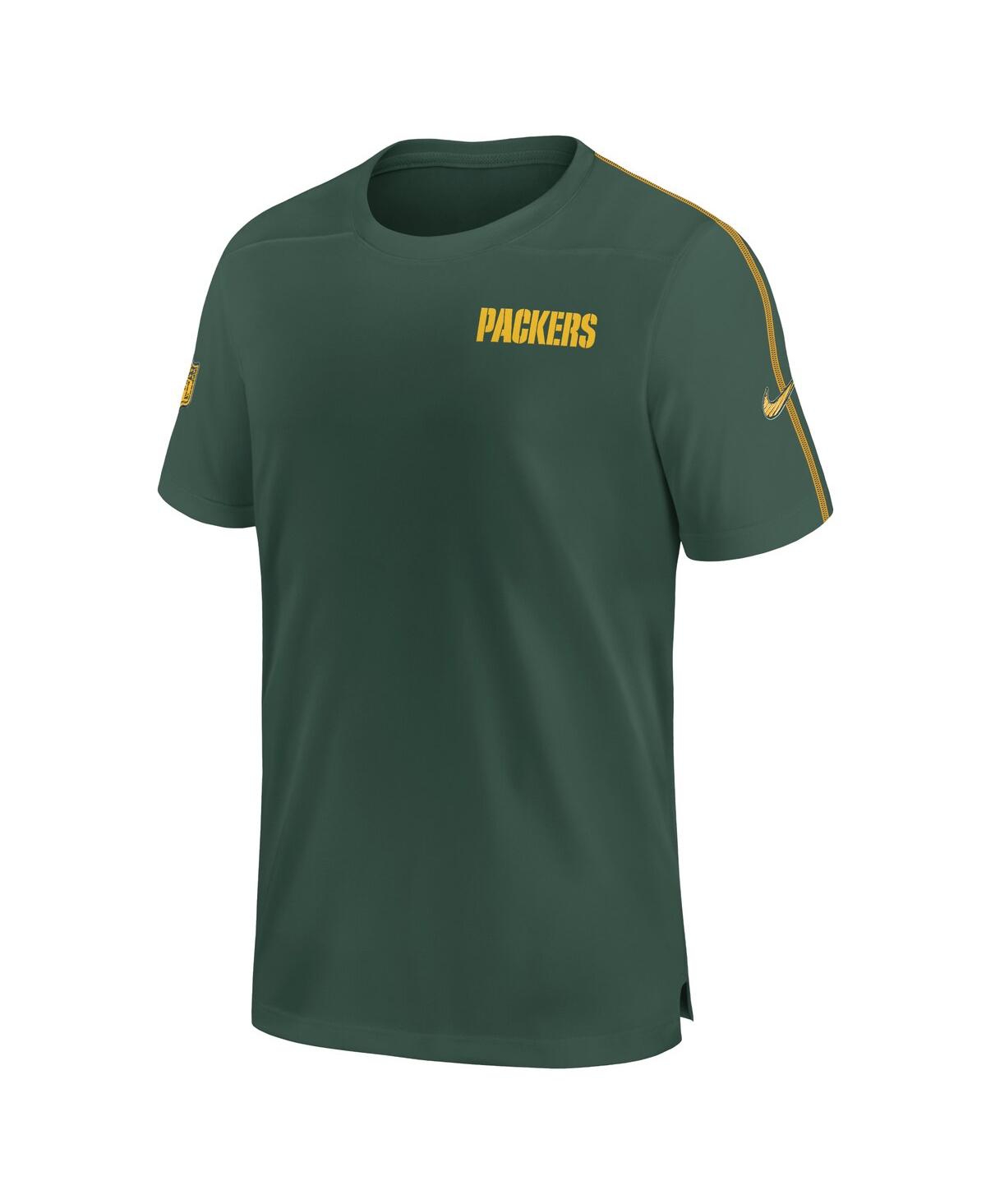 Nike Men'sBay Packers 2024 Sideline Coach Uv Performance T-Shirt - Hunter Green, Gold