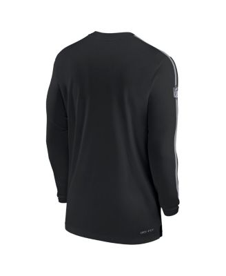 Men's Black Philadelphia Eagles Sideline Coach UV Performance Long Sleeve T-Shirt