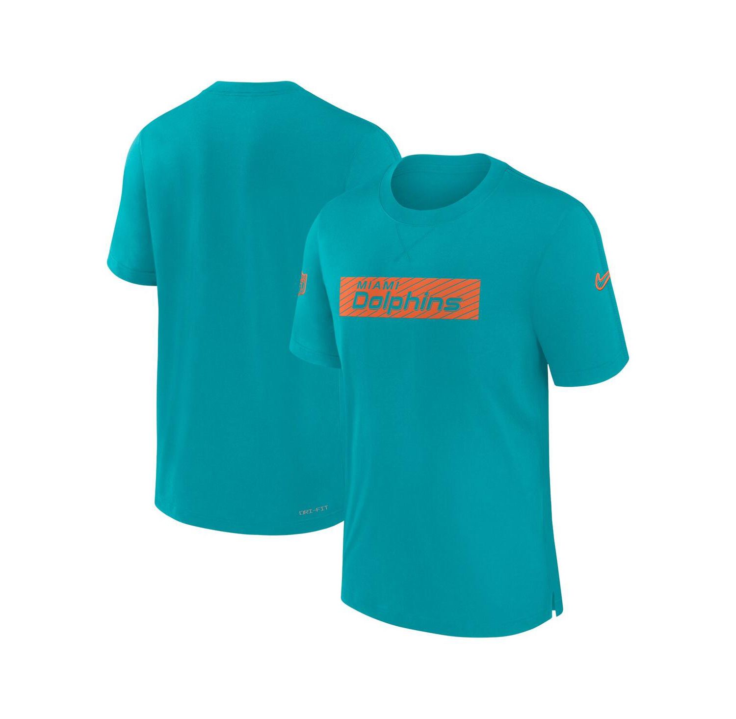 Men's Aqua Miami Dolphins Sideline Player Performance T-Shirt