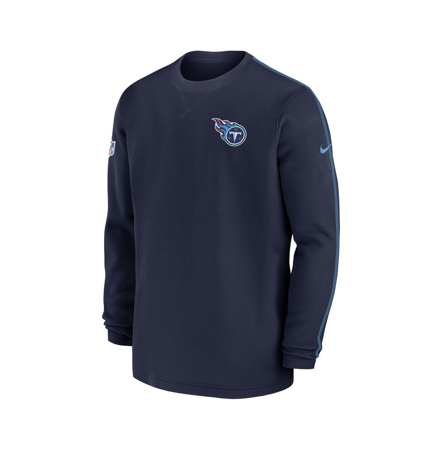Мужской топ Nike Navy Tennessee Titans 2024 Sideline Coaches Long Sleeve — фото 2