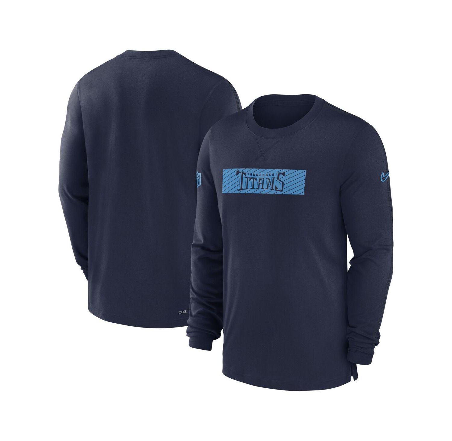 Men's Navy Tennessee Titans Sideline Player Performance Long Sleeve T-Shirt
