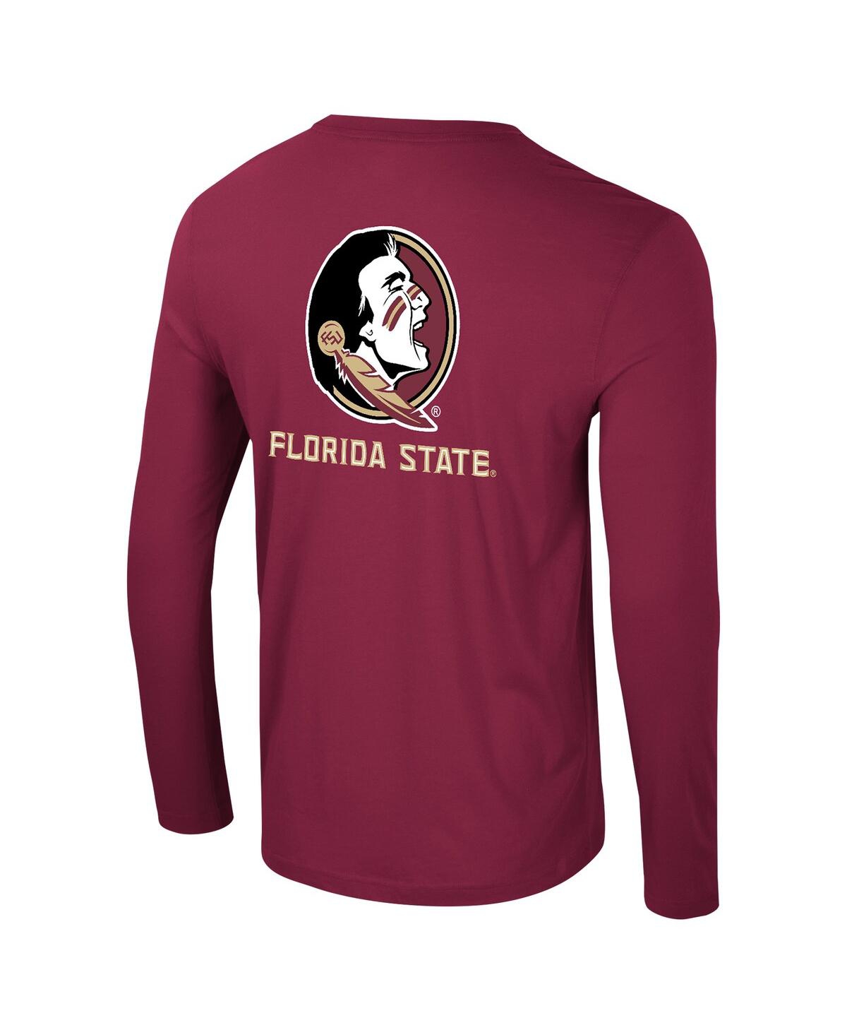 Colosseum Men's Garnet Florida State Seminoles Logo Lockup 3-hit Active Blend Long Sleeve T-shirt In Garnet