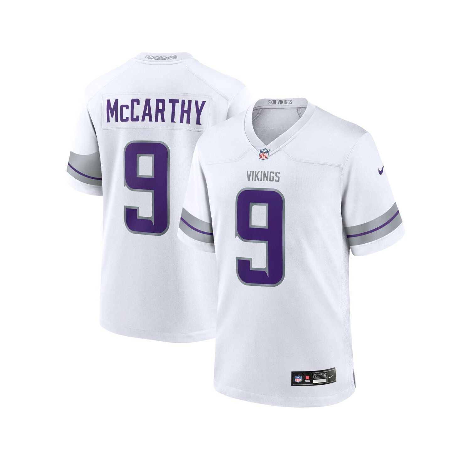 Big Boys and Girls J.J. McCarthy White Minnesota Vikings Alternate Game Player Jersey