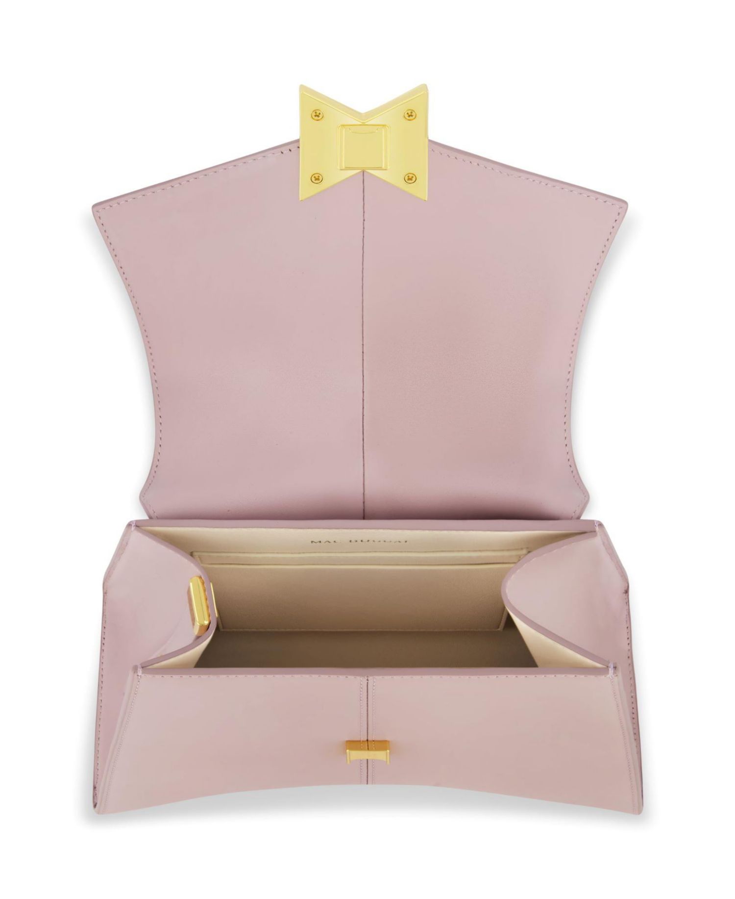 Gold Plated Hardware Angular Leather Handbag
