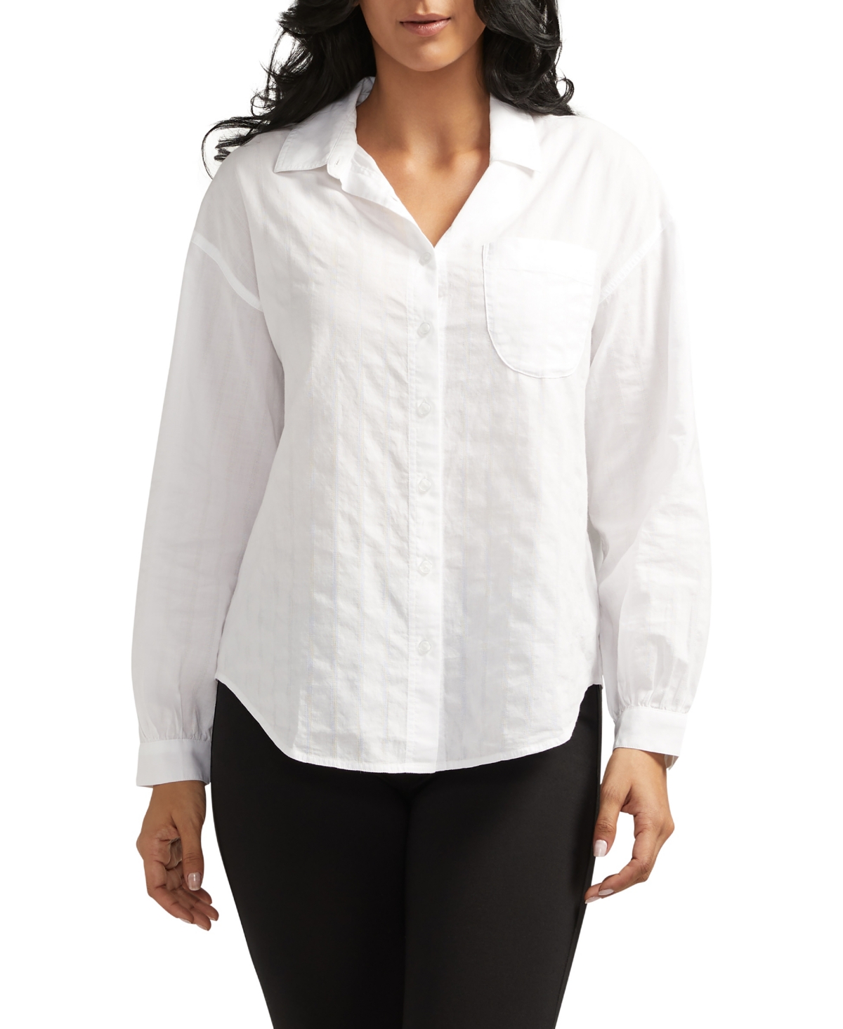 Women's Relaxed Button-Down Shirt - White