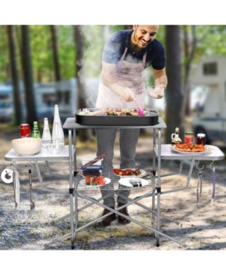 Foldable Outdoor BBQ Table Grilling Stand