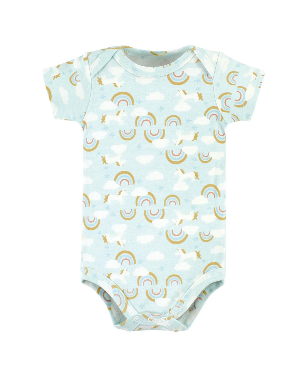 Hudson Baby Baby Girls Cotton Bodysuit, Pant and Bib Set,- Magical rainbow