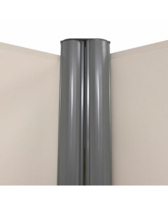 237 x 71 Inch Patio Retractable Double Folding Side Awning Screen Divider