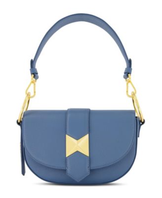 Gold Plated Hardware Grain Leather Saddle Bag