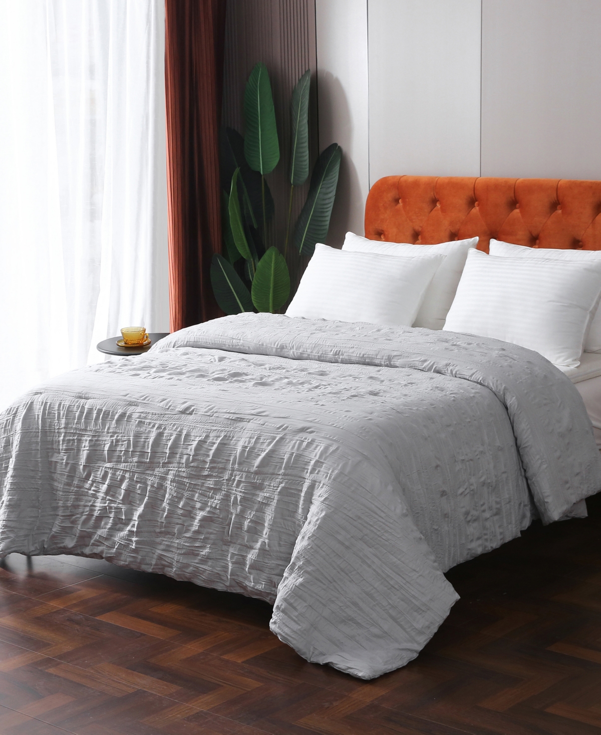 St. James Home St James Home Crinkled Down Alternative Comforter, Full/queen In Gray