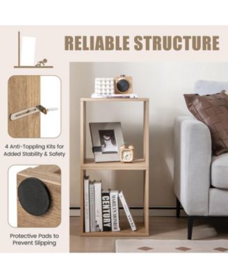 2-Cube Stackable Bookcase Organizer for Living Room and Study