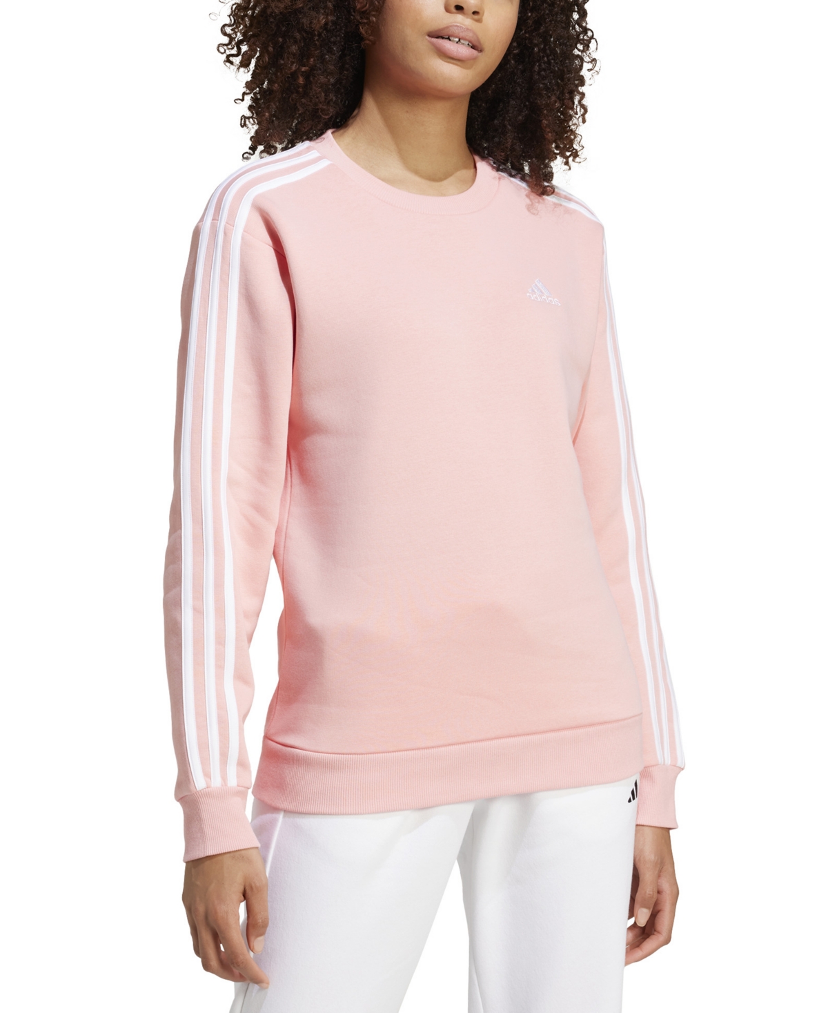 adidas Women's 3-Stripe Cotton Fleece Crewneck Sweatshirt