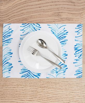 Seagrass Stripe Water-Resistant Indoor and Outdoor Placemats, Set of 4, 13" x 19"