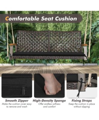 2-Person Rattan Hanging Porch Swing Chair