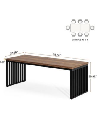 6.56 ft Conference Table, Large Rectangle Meeting Seminar Table, Industrial Long Business Table for 6-8 People (without Chair)
