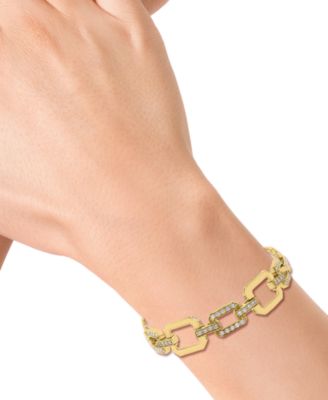 EFFY&reg; Diamond & Polished Octagon Link Bracelet (2-5/8 ct. t.w.) in 14k Gold