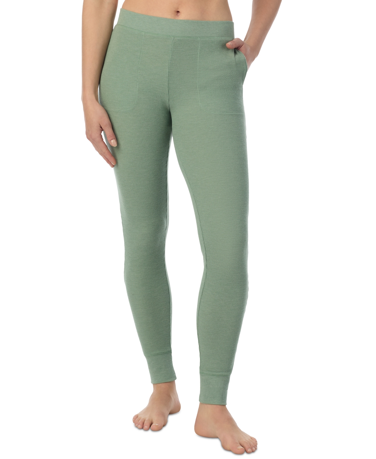 Cuddl Duds Petite Cozy Stretch Thermal Leggings In Sage ModeSens