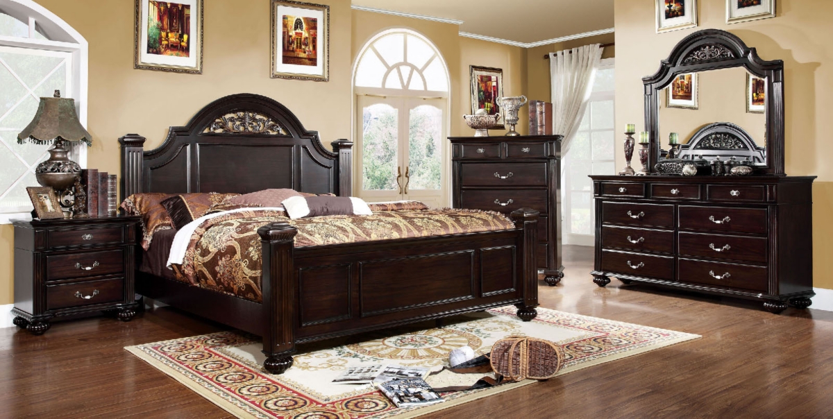 Streamdale Furniture Piece Nightstand Only Traditional DarkSolid Wood 3-Drawers Ball Bearing Metal Glides - Walnut