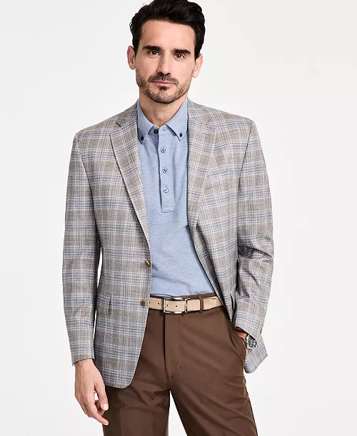 Michael Kors Men's Classic-Fit Plaid Sport Coat 